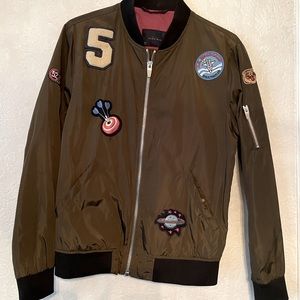 Zara green bomber jacket sz M
